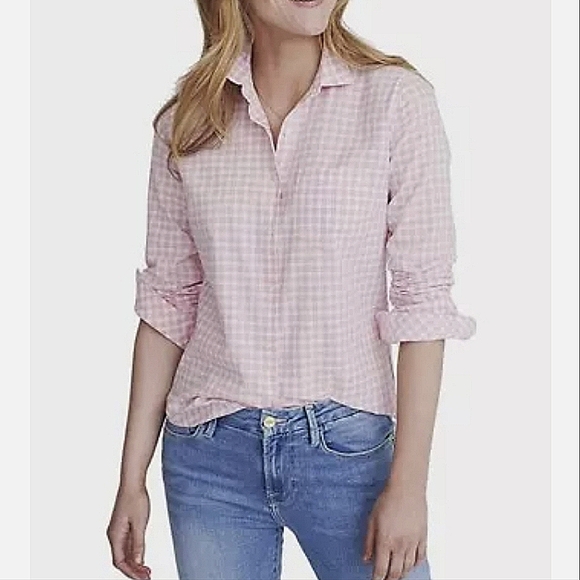 UNTUCKit Women's Calina Classic Pink/White Gigham Print Button Up Shirt Size 14 - Picture 7 of 12